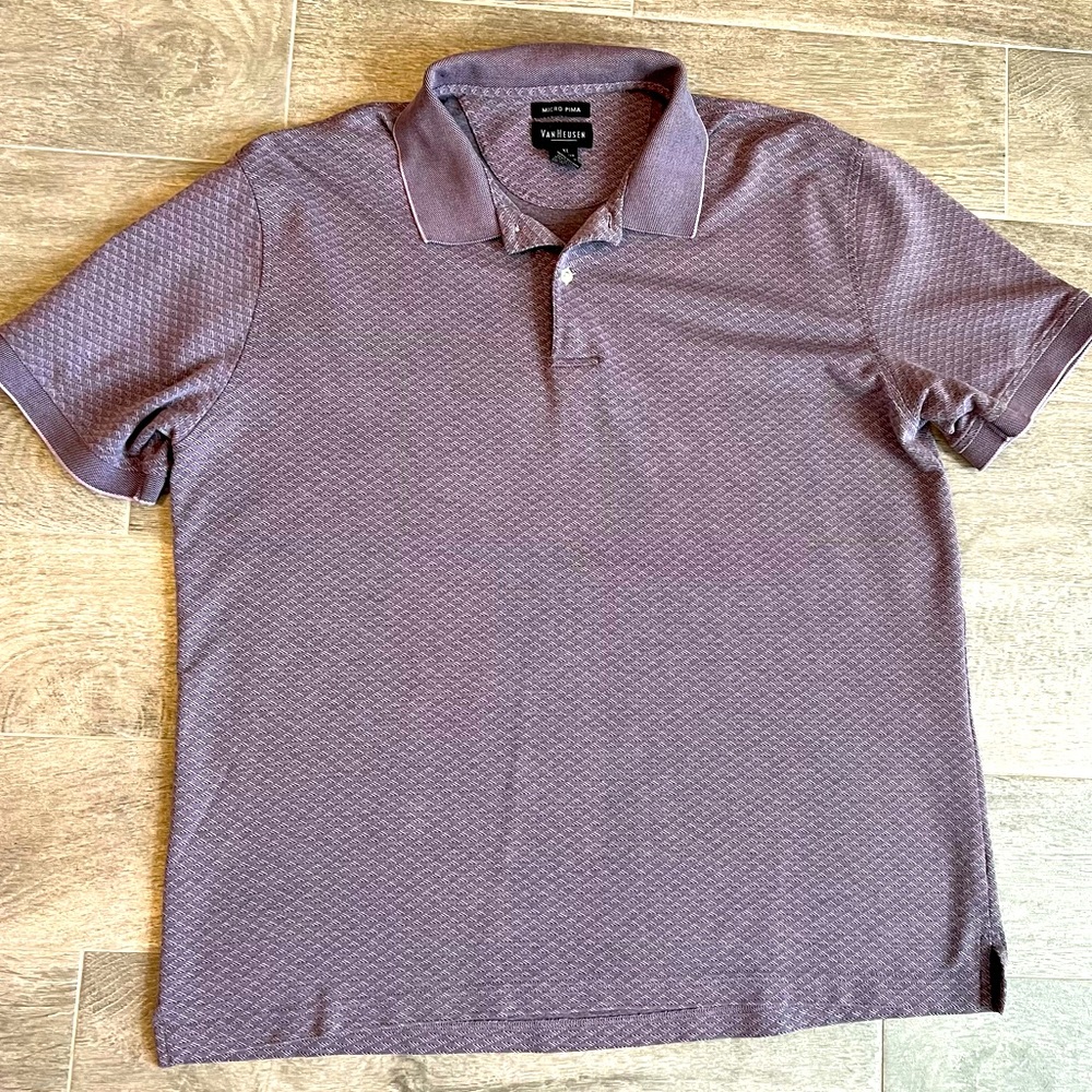 Mens Van Heusen Micro Pima Collard Short Sleeve Shirt Size XXL